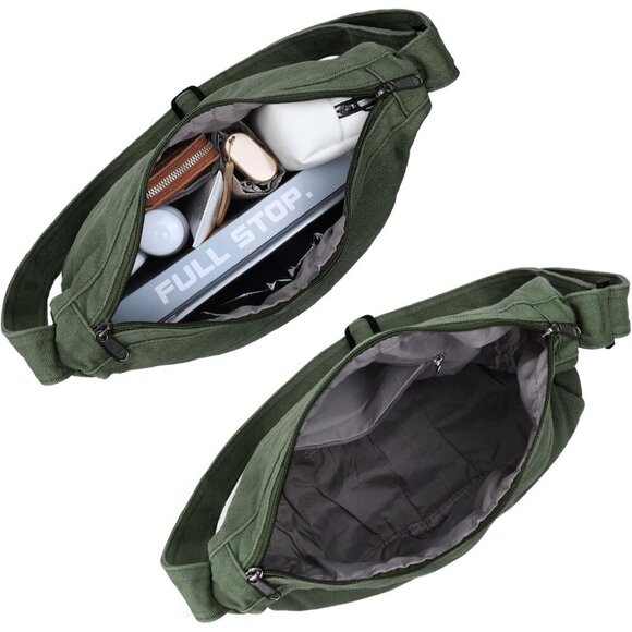 Youjare Canvas Messenger Bag Large Hobo Crossbody Shoulder Tote for Women - Picture 5 of 7